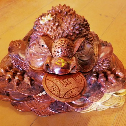 Cóc Thần Tài Thiềm Thừ Gỗ Hương